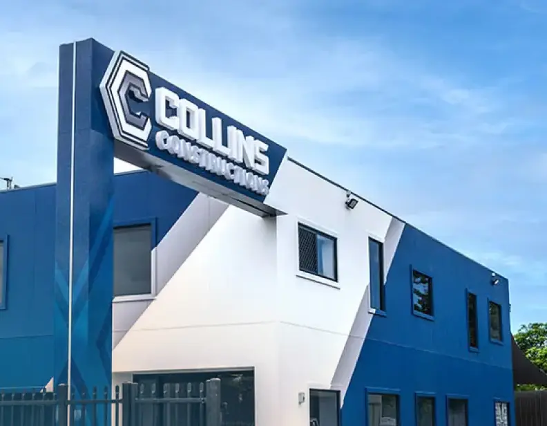 Exterior shot of Collins Constructions, a design and branding client of Bang Media.