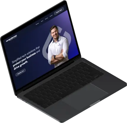 A laptop with a web page on the screen