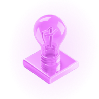 A light bulb with a pink background