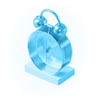 A blue clock sitting on top of a white stand