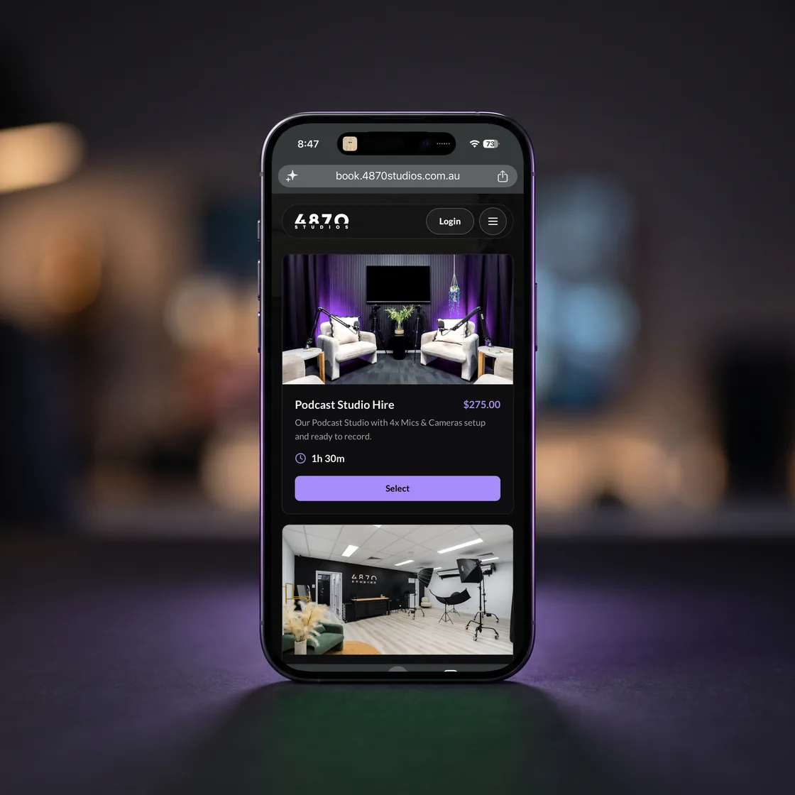 4870 Studios website homepage design