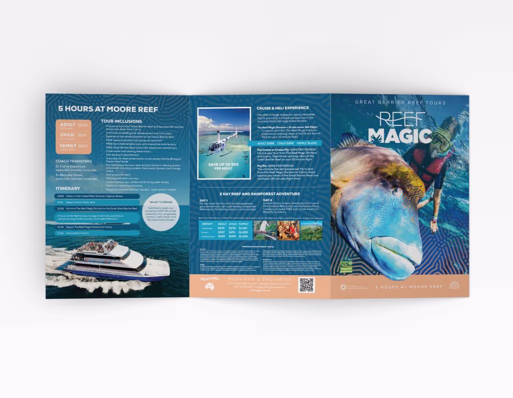 Bang Media's Reef Magic Brochure: Nominated a Standout Design in the World of Travel Print, Bang Media