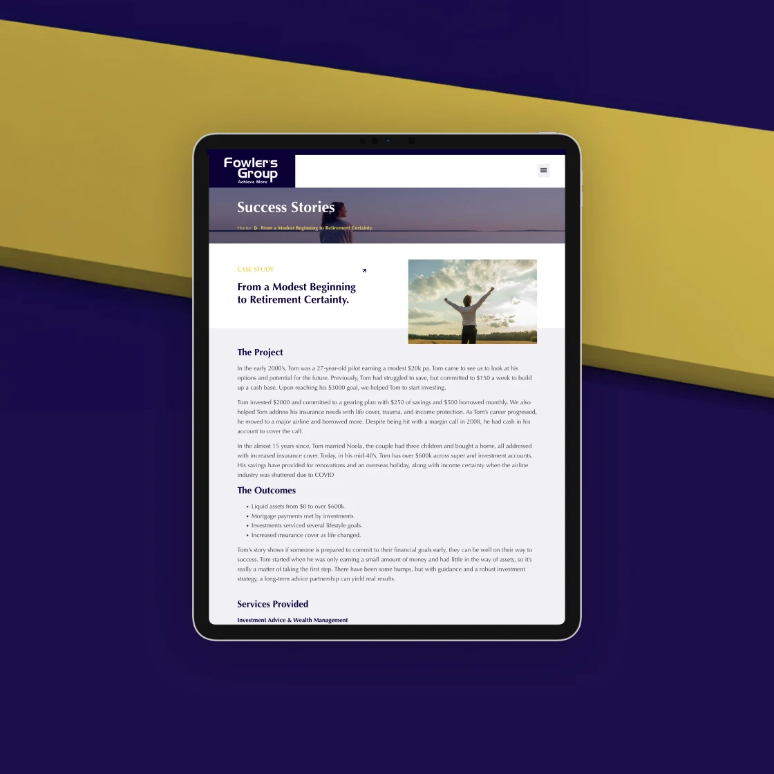 Fowler's Group responsive website layout