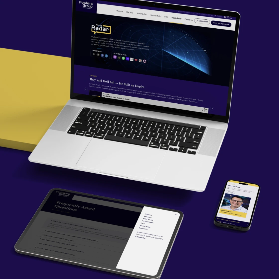 Fowler's Group website interface design