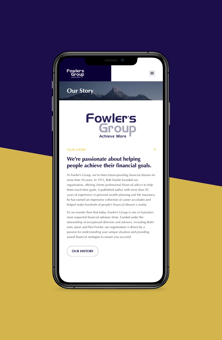 Fowler's Group website page design