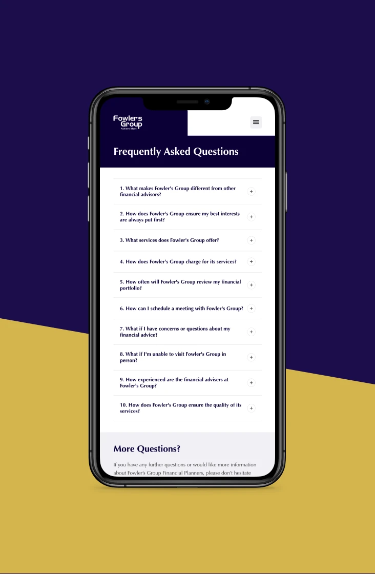 Fowler's Group website design detail
