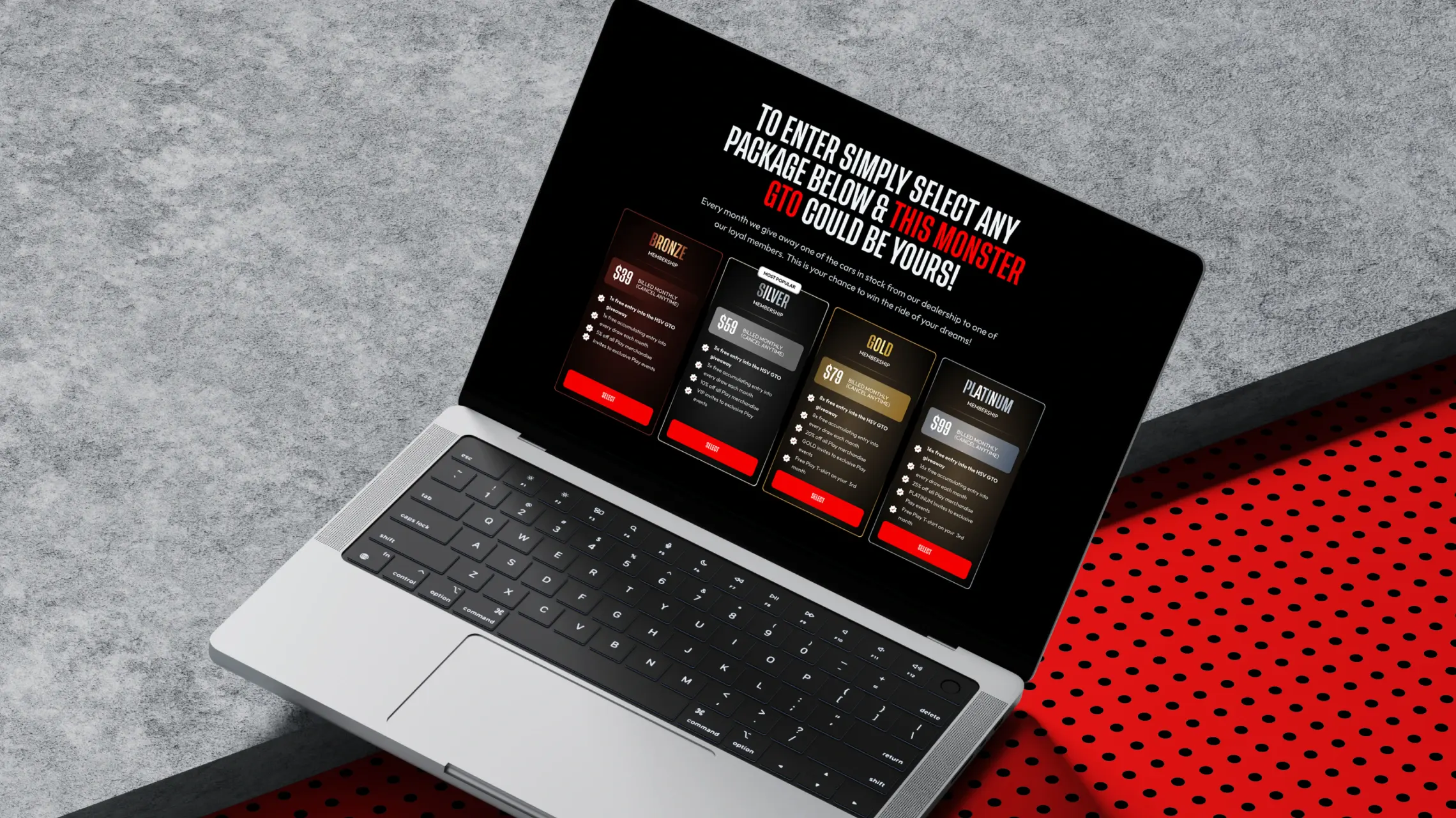 Play Performance website homepage design