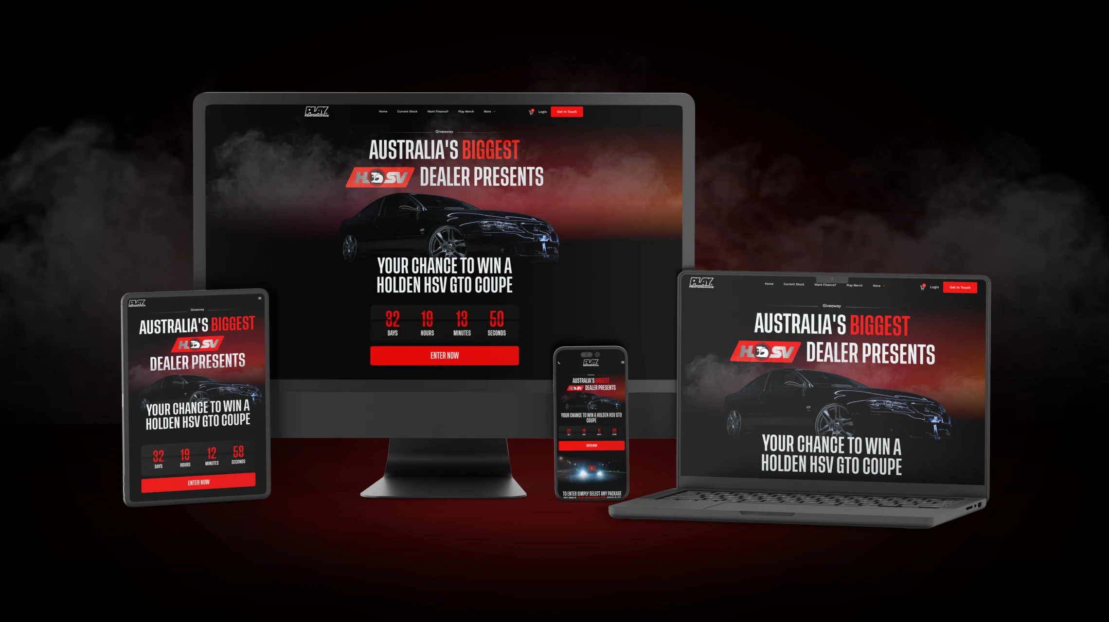 Play Performance website design mockup