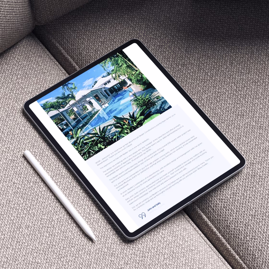Neater Homes website page design
