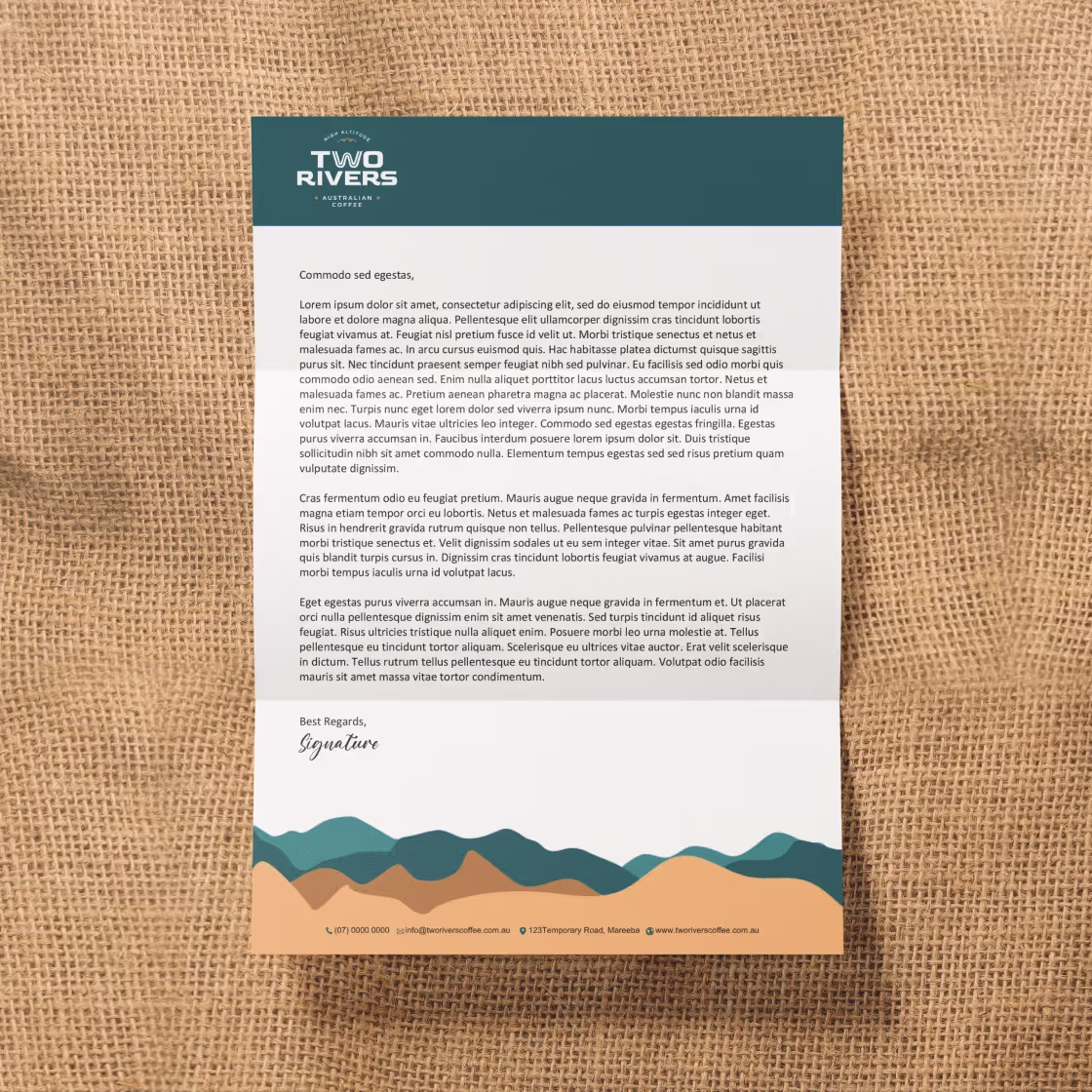 Two Rivers Coffee graphic design