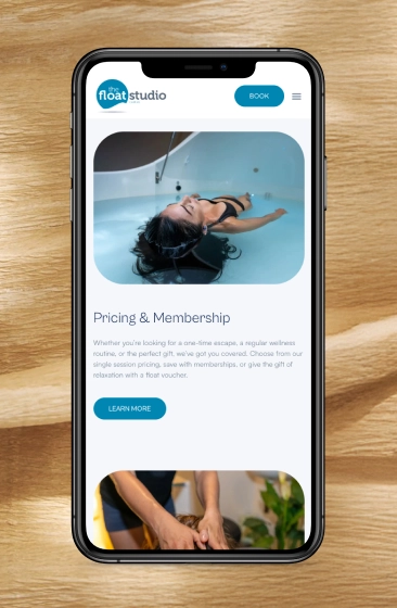 The Float Studio website homepage design