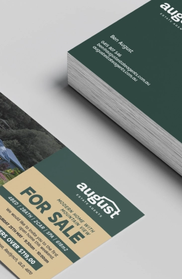 August Estate Agents signage and print design