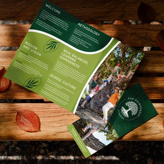 The Rainforest School website homepage design