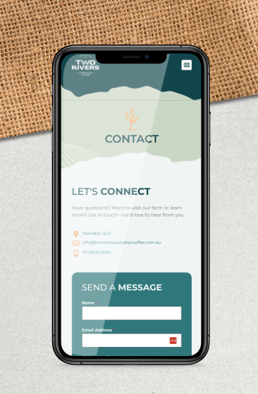 Two Rivers Coffee print and digital collateral