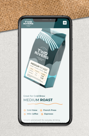 Two Rivers Coffee responsive website layout