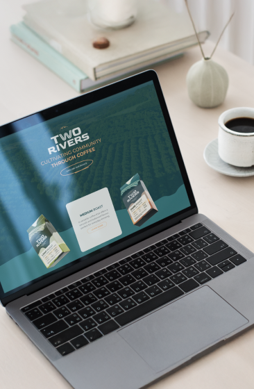 Two Rivers Coffee designed marketing material