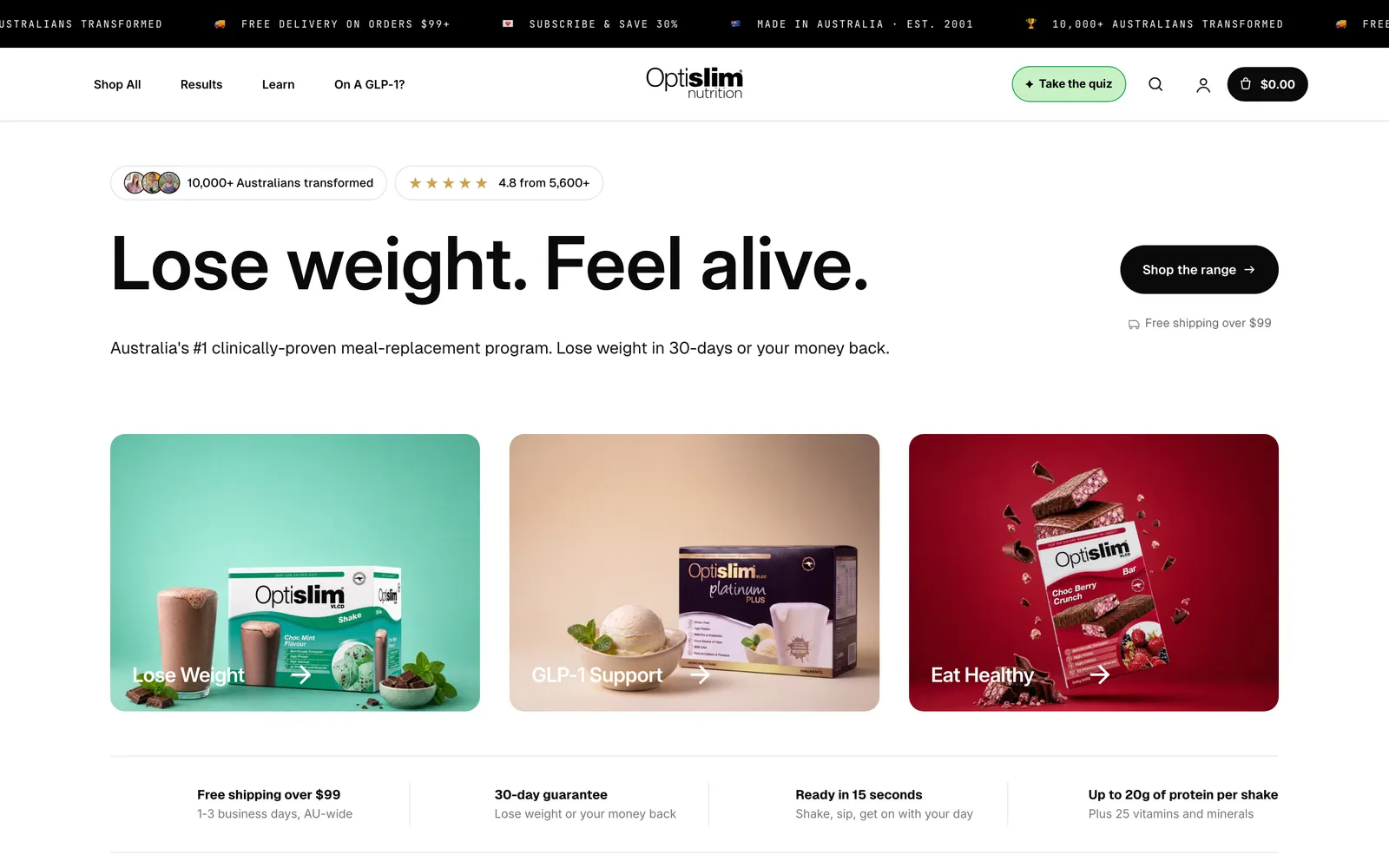 Optislim Shopify website by Bang Media