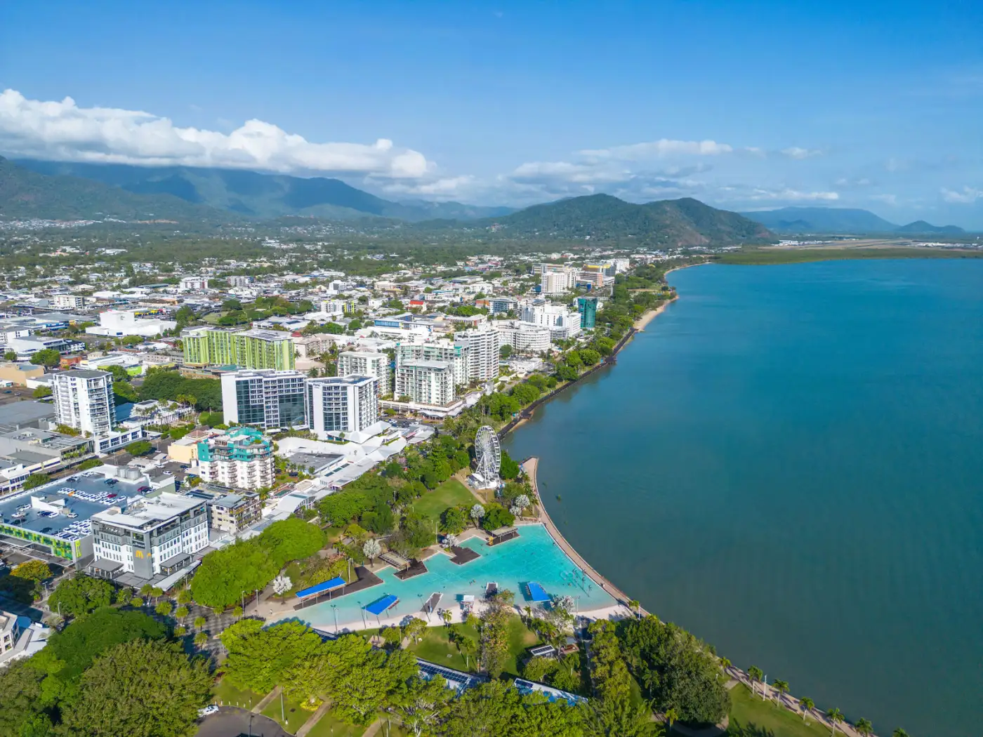 Drone shot over Cairns